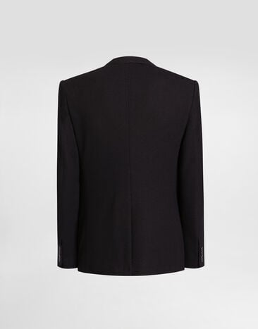 Dolce & Gabbana Single-breasted taormina jersey jacket Blue G2PT9THU7W2