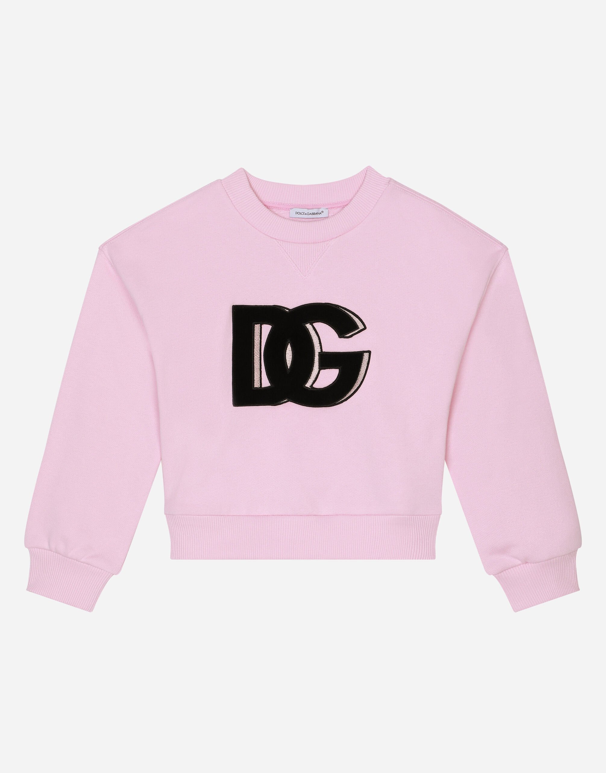 Dolce & Gabbana Sudadera de cuello redondo en punto con parche del logotipo DG Imprima L5JTMEG7K4F