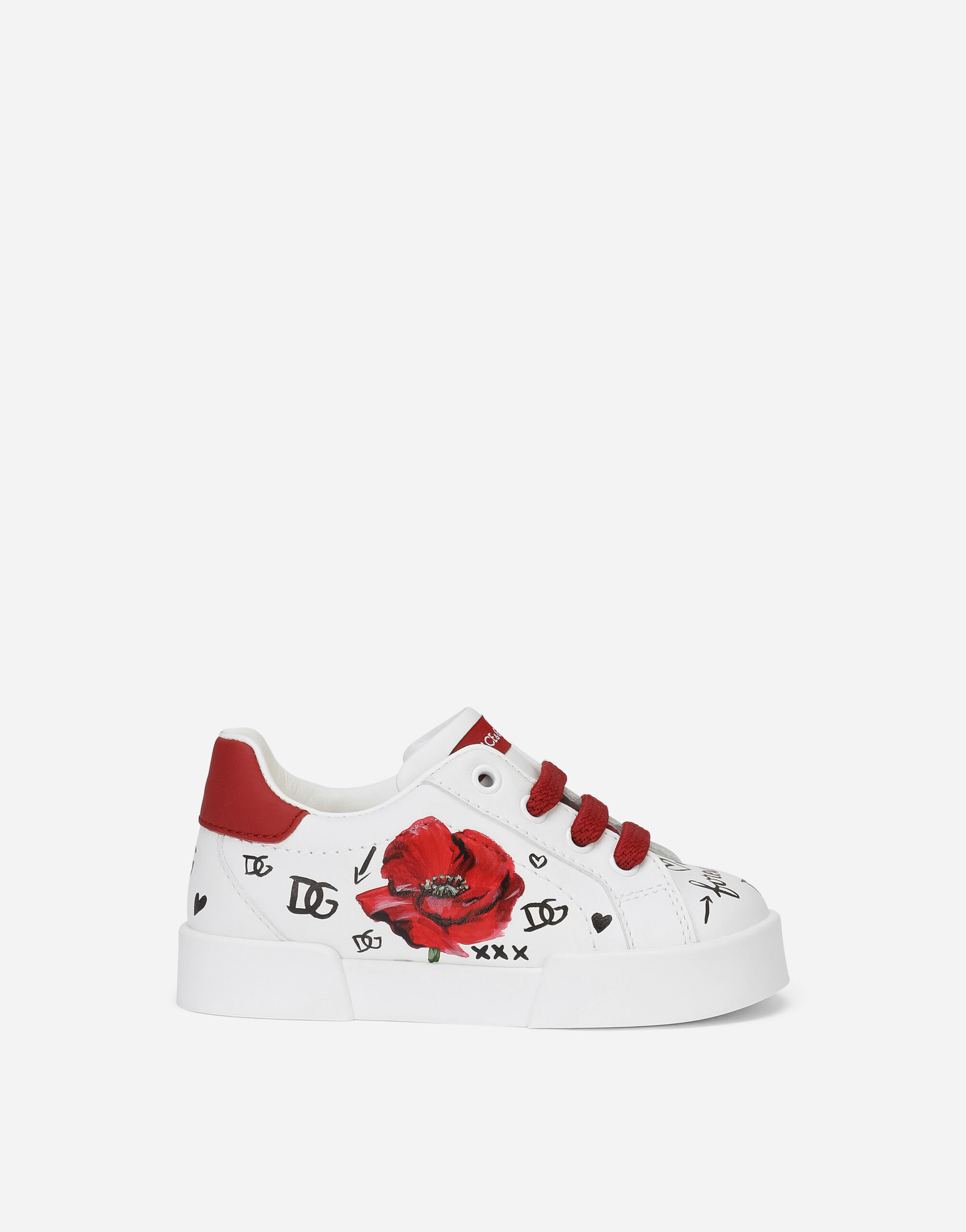 Dolce & Gabbana First steps Portofino Light sneakers with poppy print Print DN0143AC374