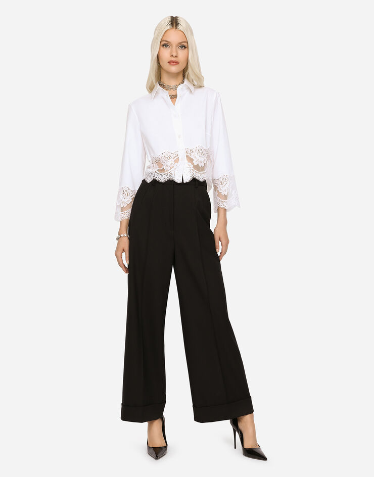 Dolce & Gabbana Pantaloni culotte in sallia Nero FTCQ5TFUBE7