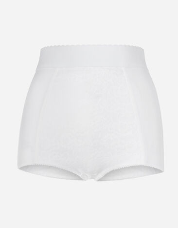 Dolce & Gabbana High-waisted shaper panties in jacquard and satin Print F6JDGTFHAA4