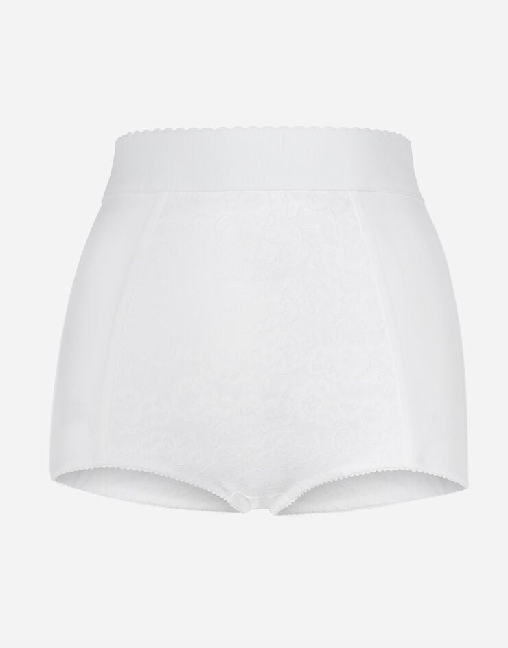 Dolce & Gabbana High-waisted shaper panties in jacquard and satin White FTAG1TG9798