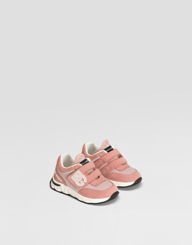 Dolce & Gabbana Sneaker DG running in tessuto mesh e crosta Rosa DN0199AA954
