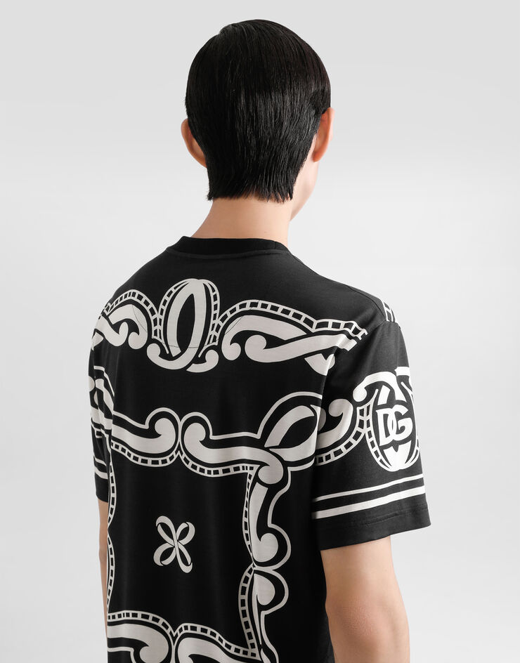 Dolce & Gabbana Silk T-shirt with bandanna print Print G8RN8TII7FM