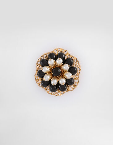 Dolce & Gabbana Metal brooch with rhinestones Gold WNO5C3W1111