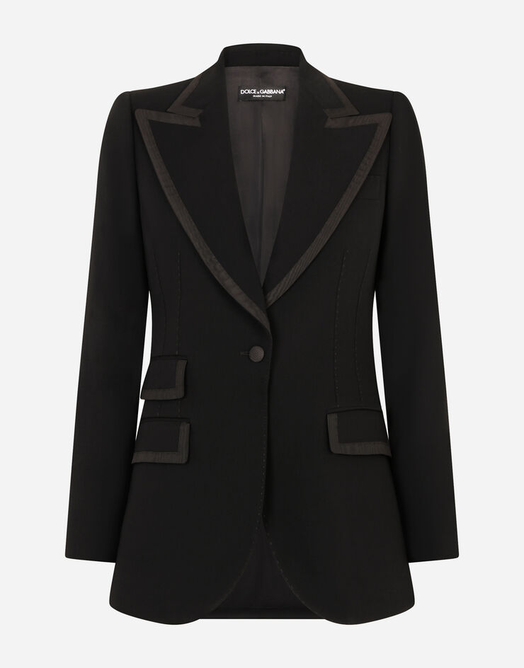 Dolce & Gabbana Wool jacket with piping 黑 F29EFTFUCC6