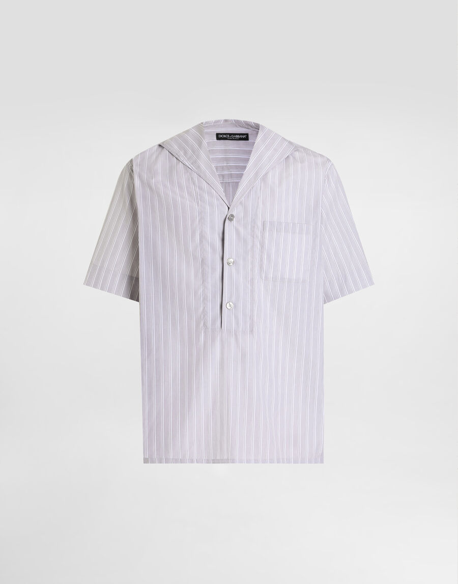 Striped cotton poplin shirt