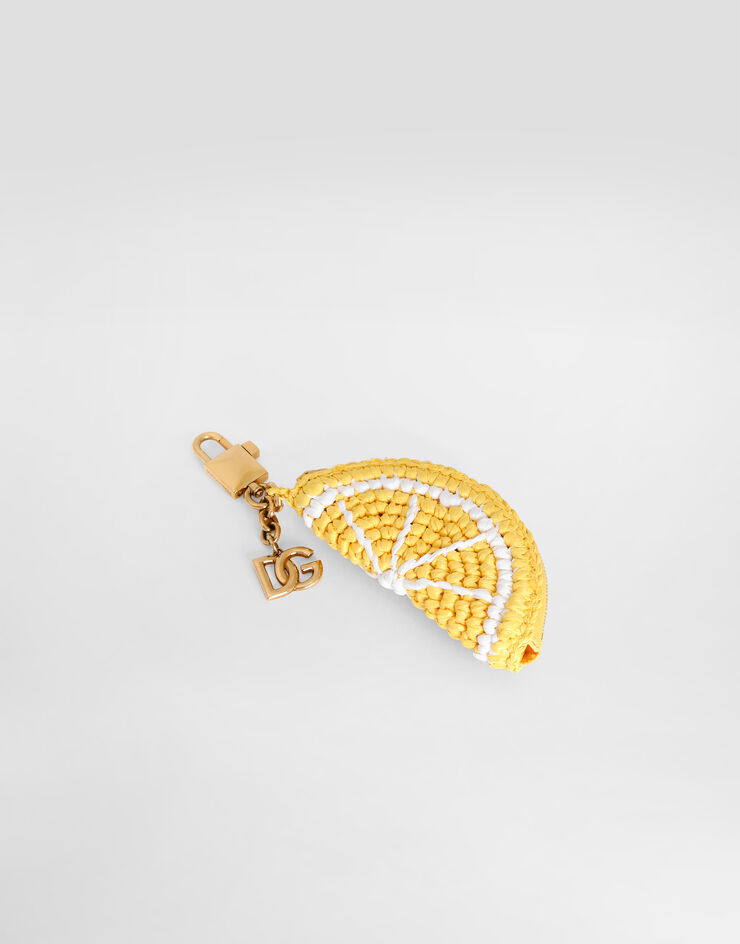 Dolce & Gabbana Raffia charm key ring Yellow BI3503A0712
