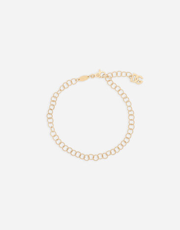 Dolce & Gabbana Link bracelet in 18k yellow gold and twisted wire Weiss WBQA1GWTSQS