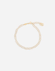 Dolce & Gabbana Link bracelet in 18k yellow gold and twisted wire White WBQD1GWPAVE