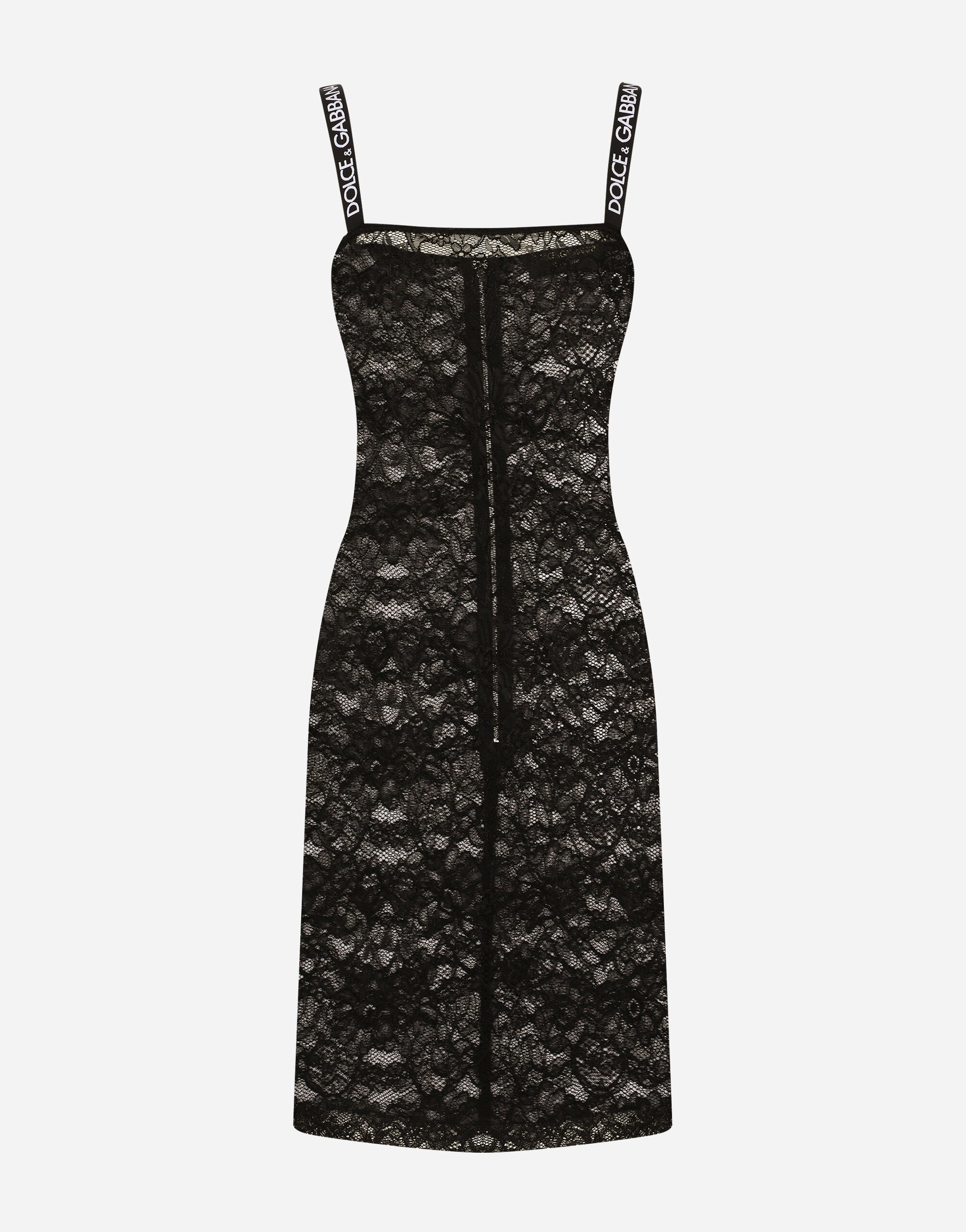Dolce & Gabbana Vestido corto de encaje Negro BB7287A1471