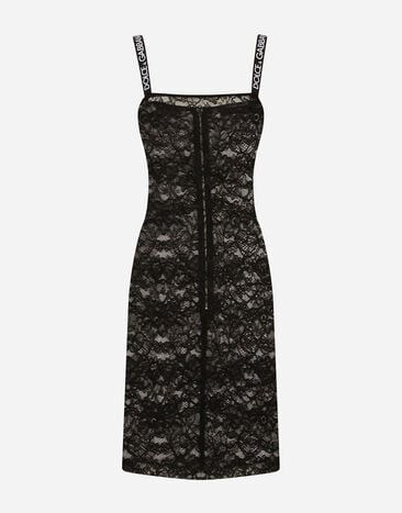 Dolce & Gabbana Short lace dress Black F6K2WTFURAG