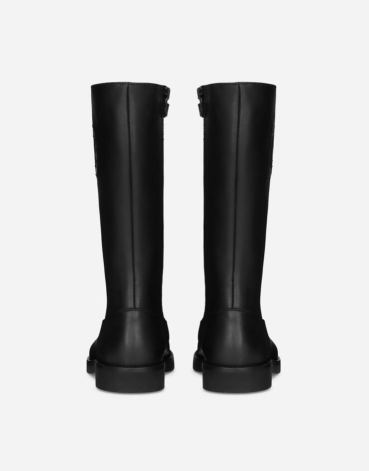 Dolce&Gabbana Bottes en cuir de veau Noir D10999A3444
