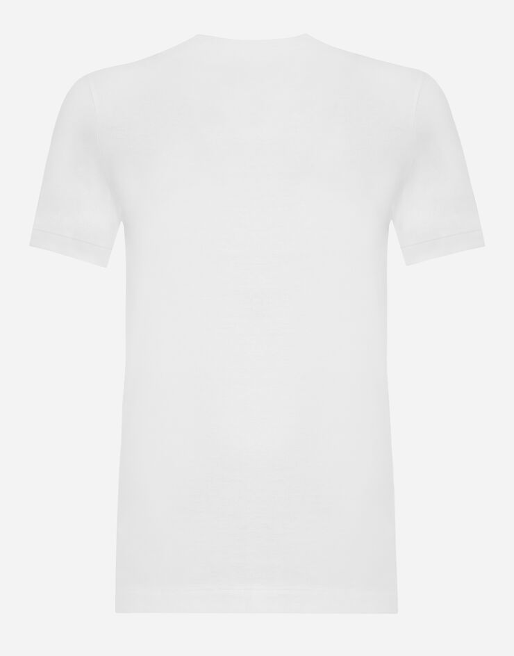 Dolce & Gabbana T-shirt in cotone con logo DG Crystal Bianco F8U08ZG7B3U
