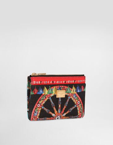 Dolce & Gabbana Carretto-print canvas card holder Multicolor BI1261A0890