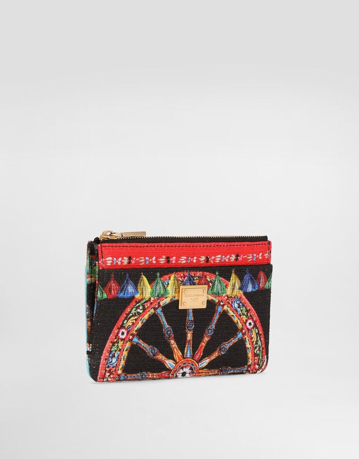 Dolce & Gabbana Carretto-print canvas card holder Multicolor BI1261A0890