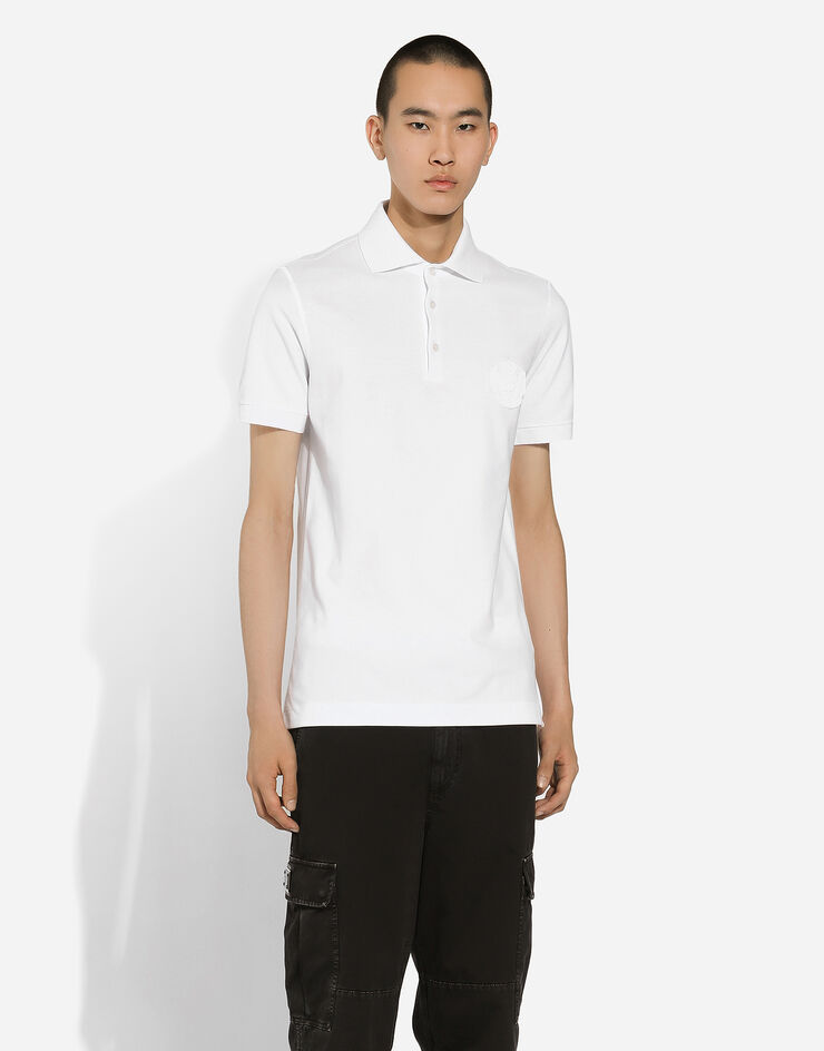 Dolce & Gabbana DG 徽标刺绣棉质 Polo 衫 白 G8PL4ZG7NYY
