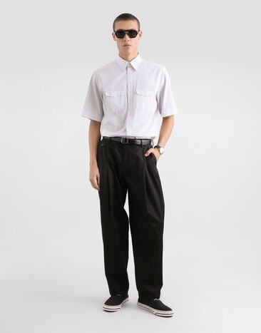 Dolce & Gabbana Cotton gabardine trousers Black GP1B9TFUFJR