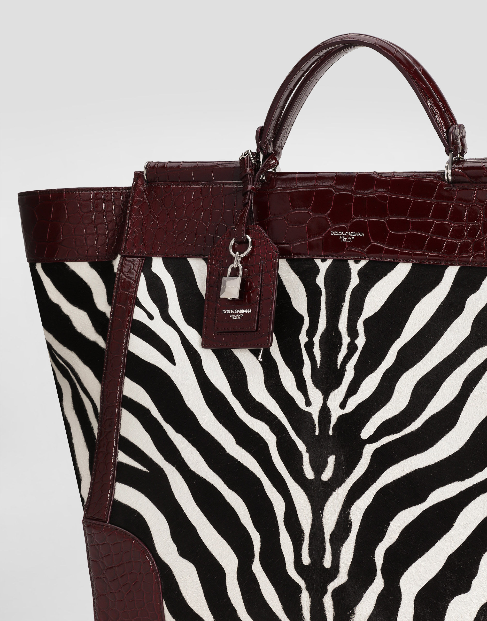 Sicily pony and polished alligator handbag in Multicolor for Men