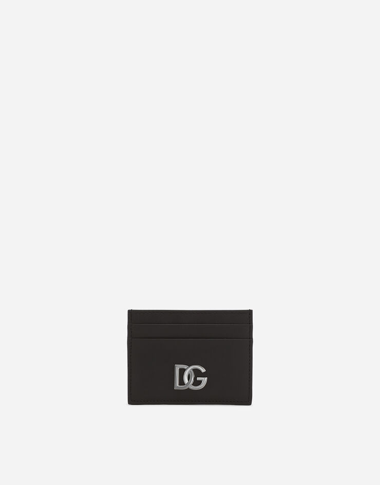 Dolce & Gabbana Porte-cartes en cuir de veau nappa avec logo DG Noir BP0330AW576