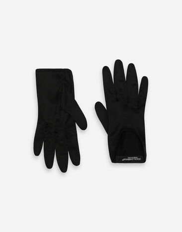 Dolce & Gabbana Short silk satin gloves Gold FH569TFURMQ