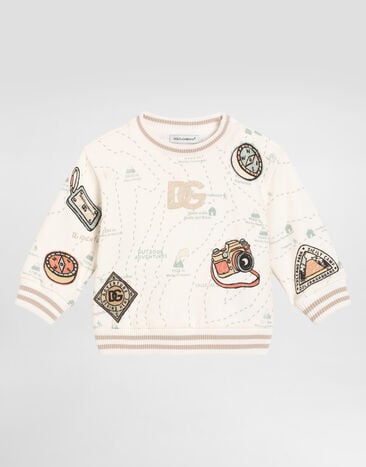 Dolce & Gabbana Oversized sweatshirt with map print Print L1JWDOII7IN