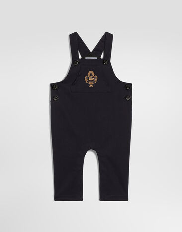 Dolce & Gabbana Cotton overalls with patch Blue L15P51FUFOG
