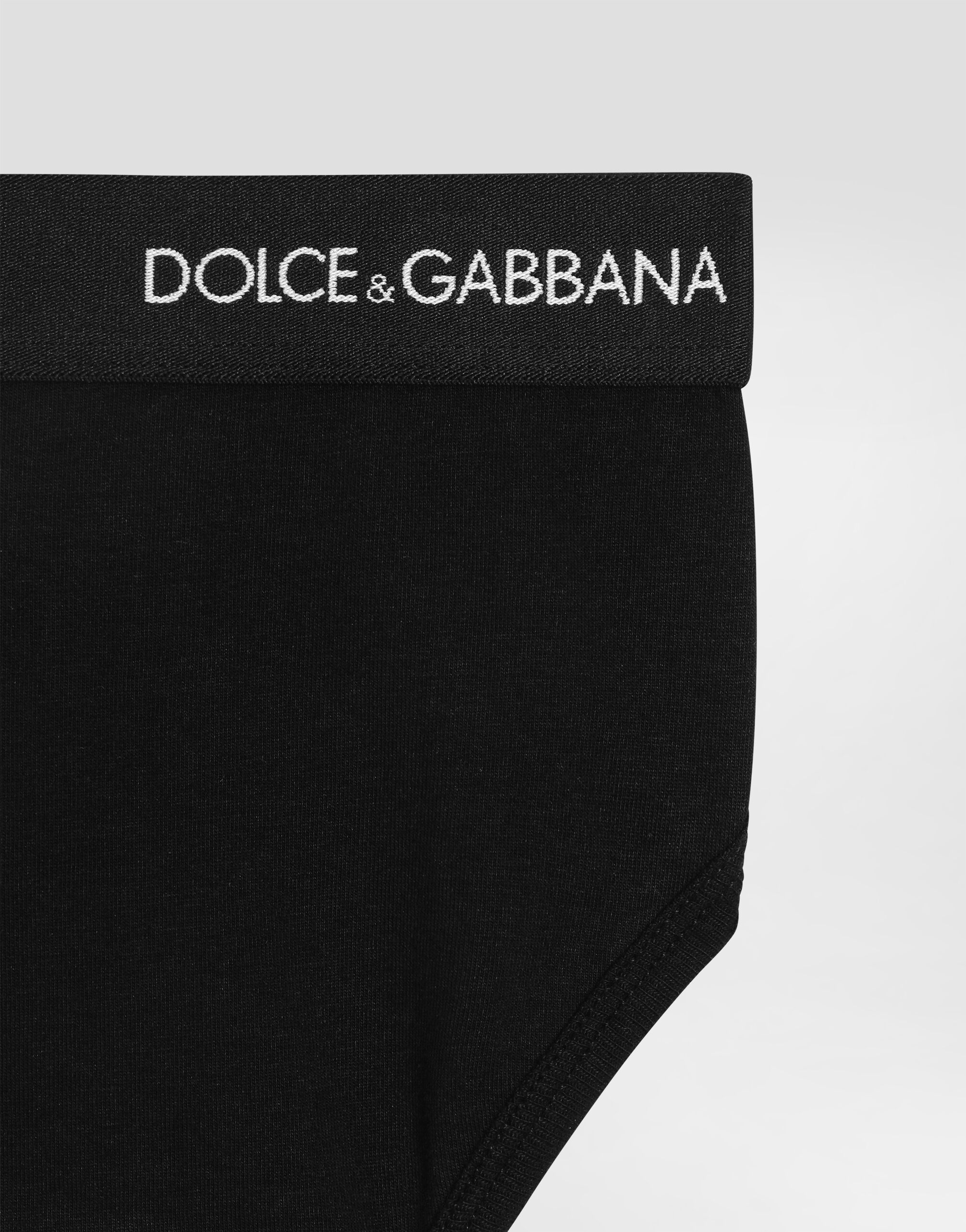 Jersey briefs two-pack with branded elastic in Black for Boys