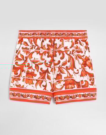 Dolce & Gabbana Majolica-print poplin vanity shorts Multicolor L52Q33G7P4J