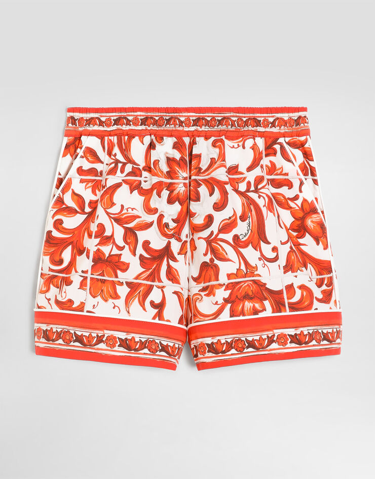 Dolce & Gabbana Majolica-print poplin vanity shorts Multicolor L52Q33G7P4J