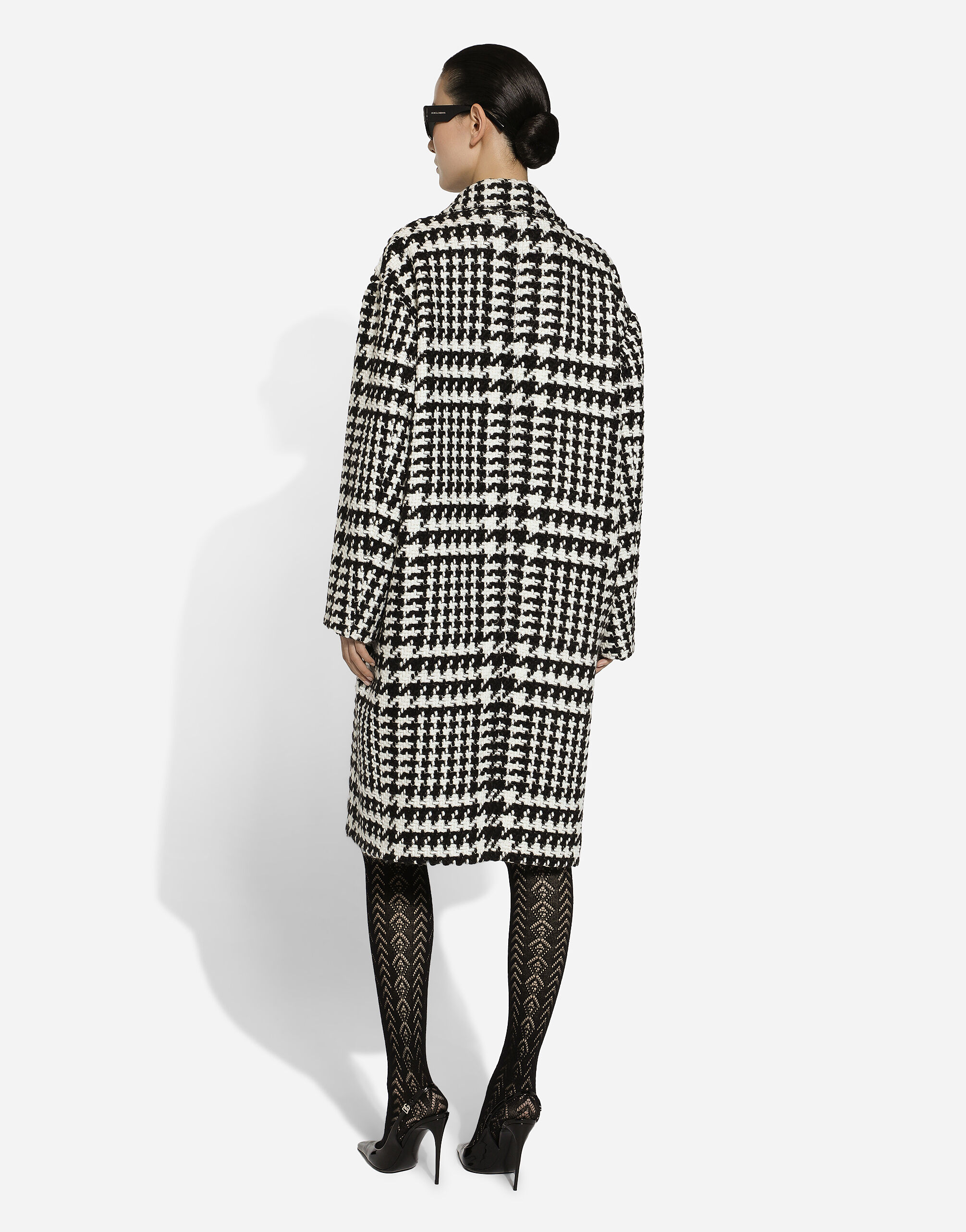 Oversize houndstooth coat in Multicolor for Women