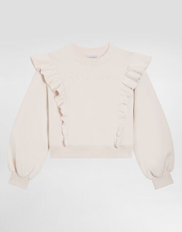 Dolce & Gabbana Sweatshirt with laser-cut DG logo Pink L5JWCEG7PID