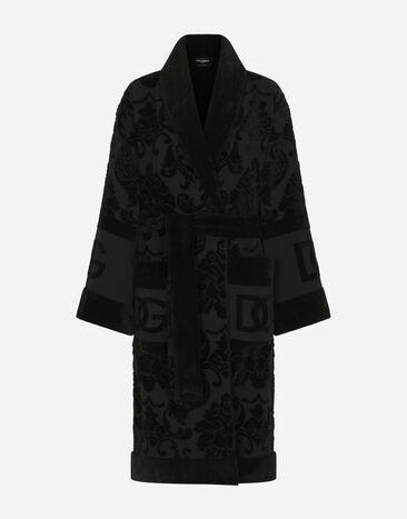 Dolce & Gabbana Bath Robe in Terry Cotton Jacquard Multicolor TCF009TCAGM