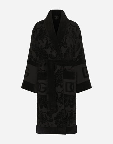 Dolce & Gabbana Bath Robe in Terry Cotton Jacquard Multicolor TCCE14TCAEF