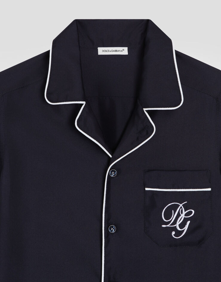 Dolce & Gabbana Twill shirt with DG embroidery Dolce & Gabbana Twill shirt with DG embroidery Blue L43S72G7P2D