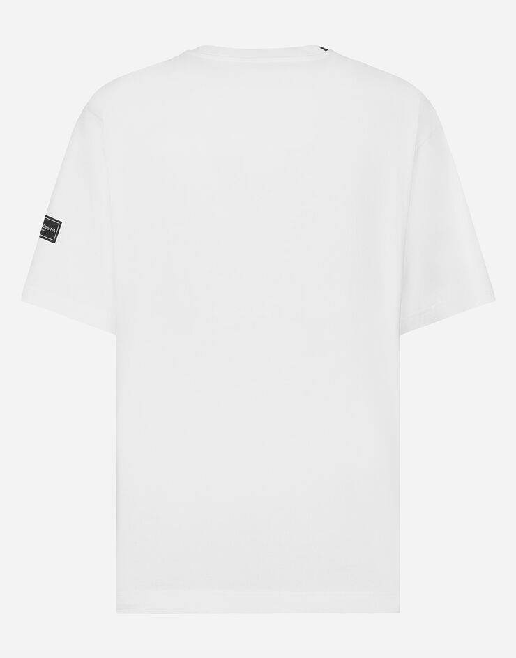 Dolce & Gabbana Short-sleeved T-shirt with DG logo patch White G8PN9ZG7M2F