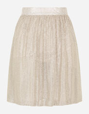 Dolce & Gabbana Crystal mesh midi skirt Silver F4CE3TFLSA8