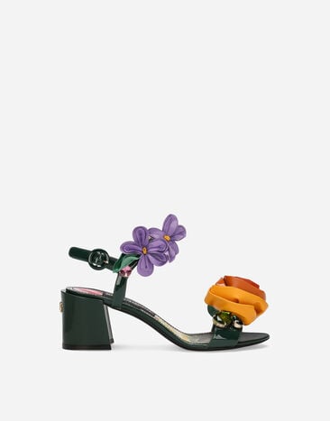 Dolce & Gabbana Patent leather sandals Green CR1666AS193