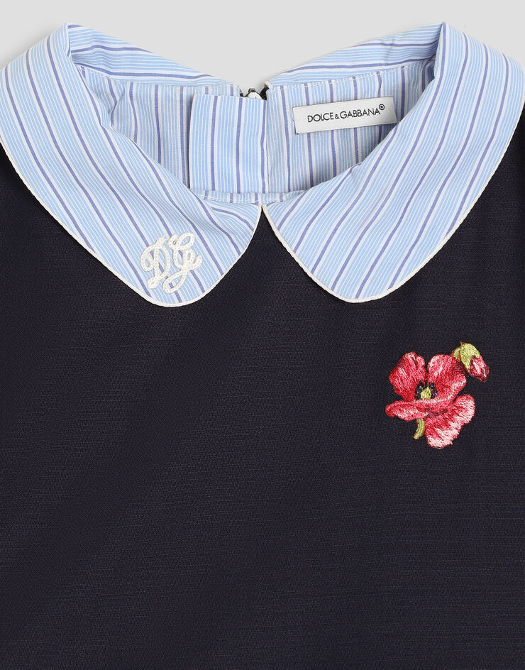 Dolce & Gabbana Poplin crêpe dress with patch Dolce & Gabbana Poplin crêpe dress with patch L54DU8G7P7A