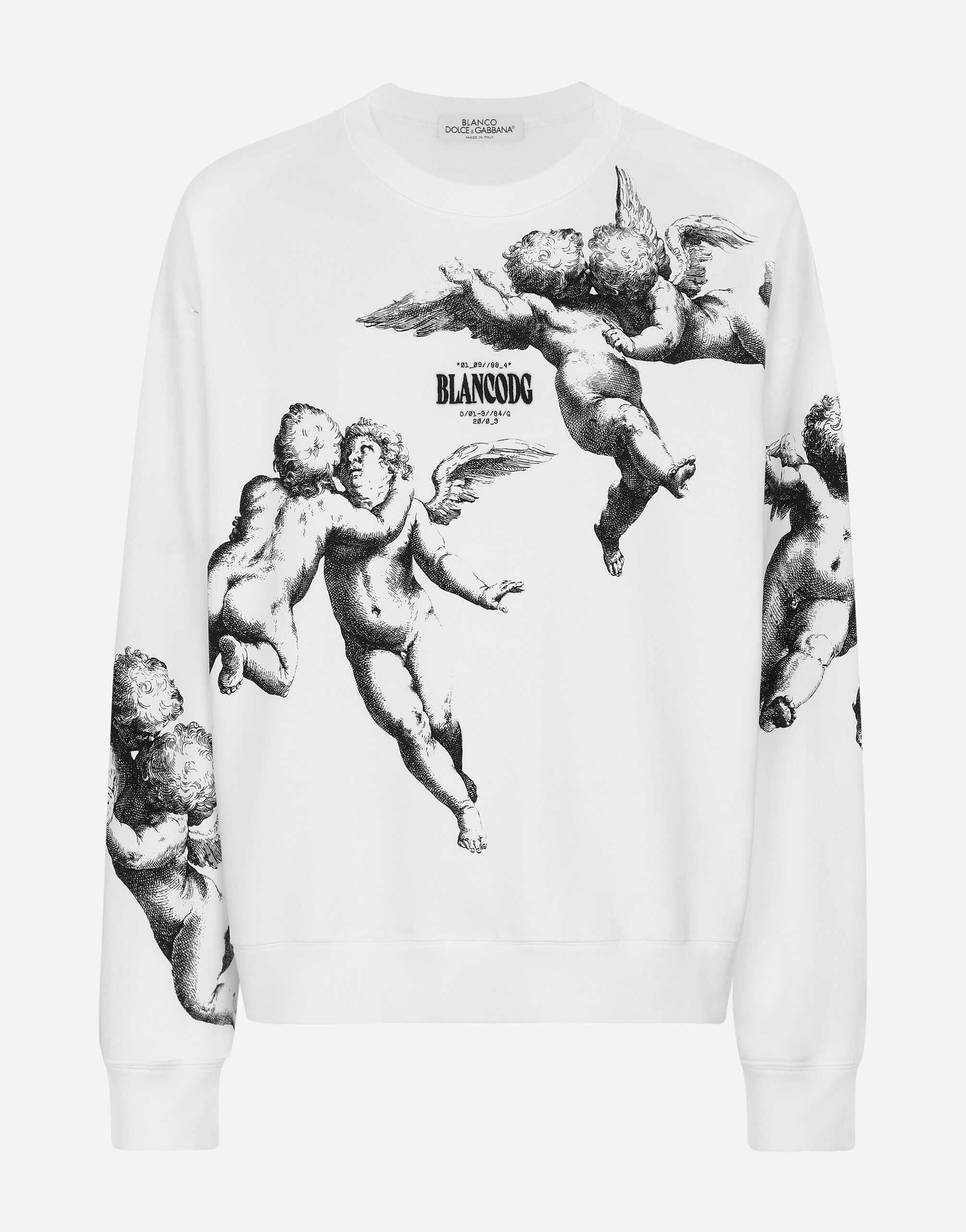 Dolce & Gabbana Round-neck sweatshirt with Angel print BLANCO DOLCE&GABBANA Grey G9IF0TG7JYX