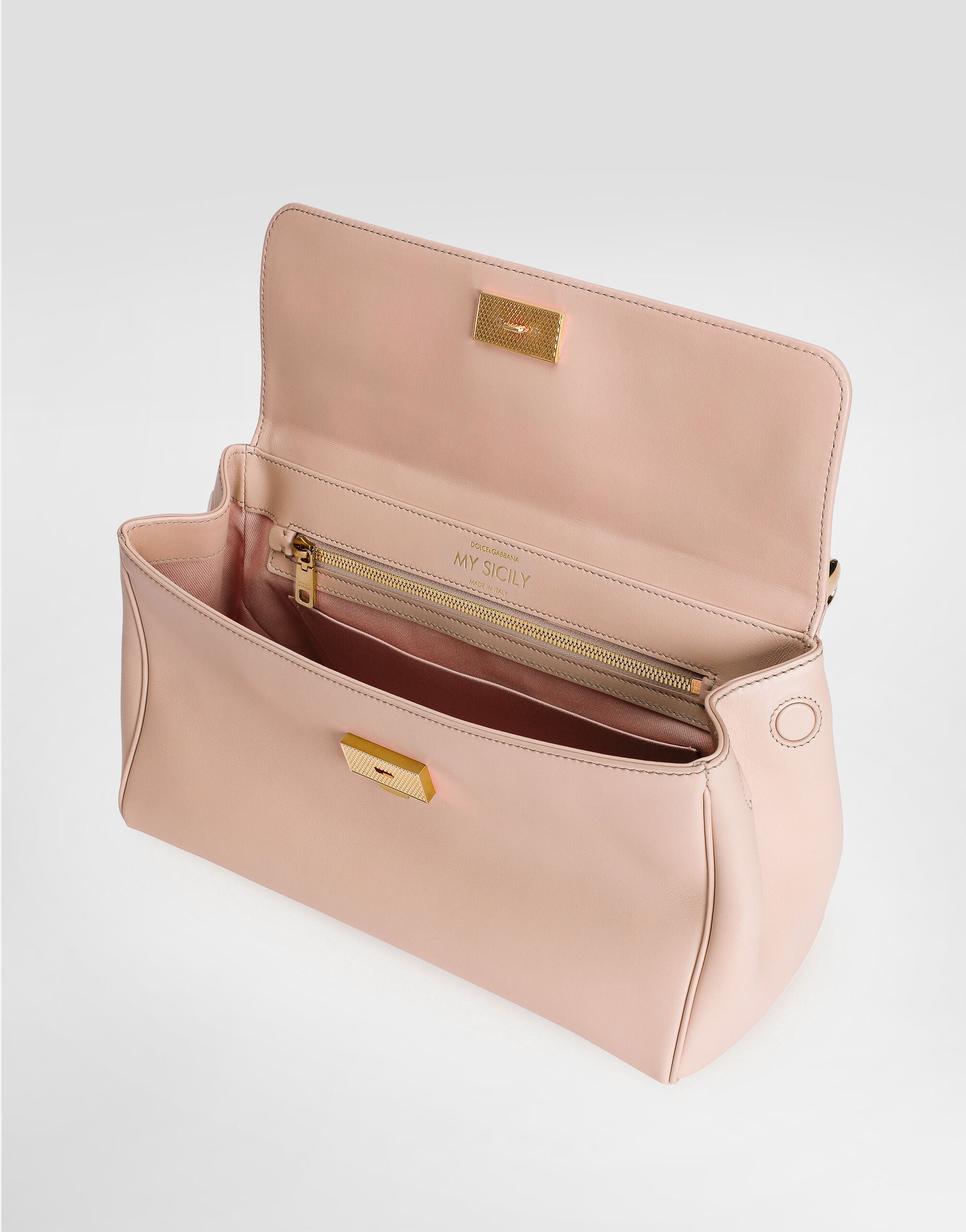 DOLCE & GABBANA SICILY バッグ Medium My Sicily handbag in plongé calfskin in Beige for Women