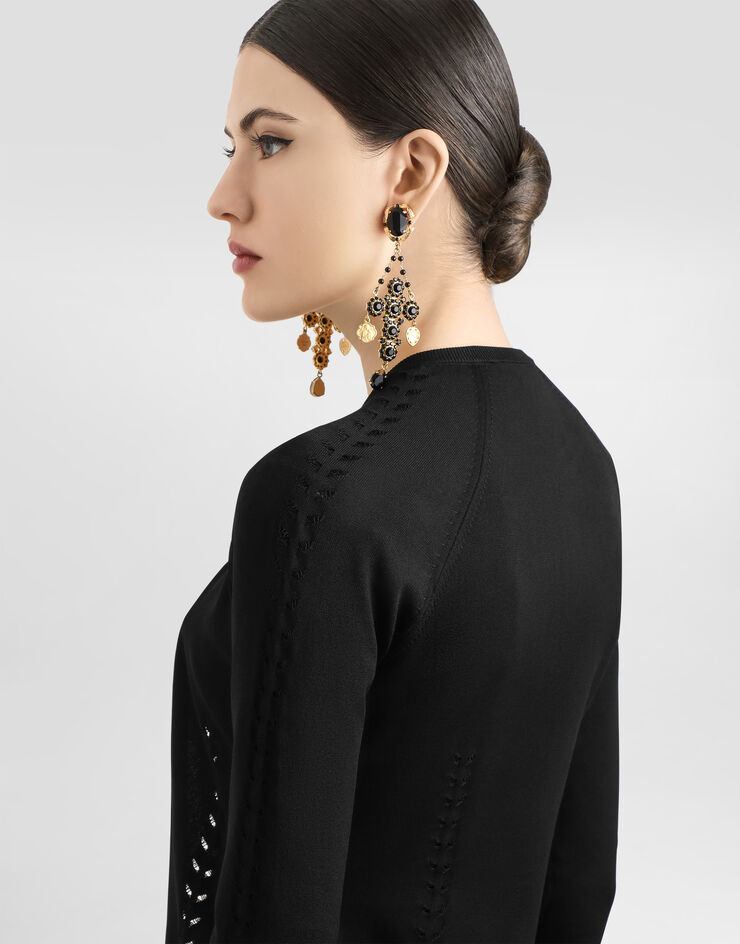 Dolce & Gabbana Cárdigan de viscosa Negro FXV87TJAIRM