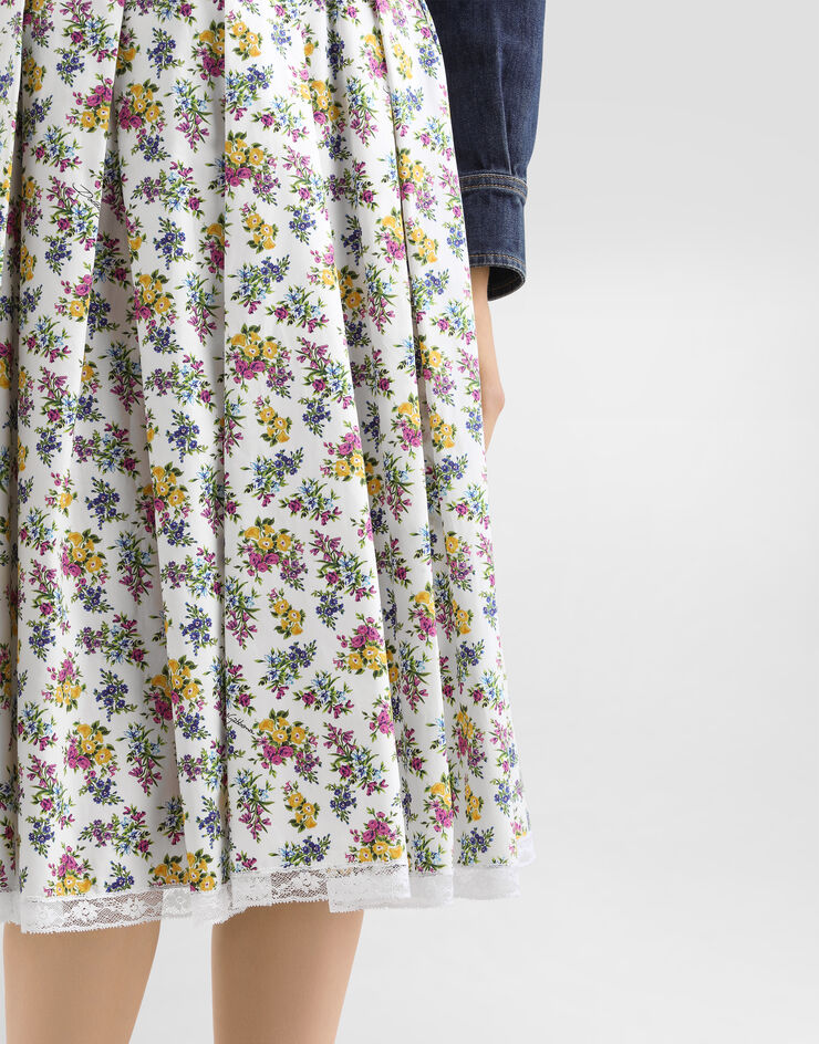 Dolce & Gabbana Small floral-print poplin skirt Multicolor F4DA8THS5T9