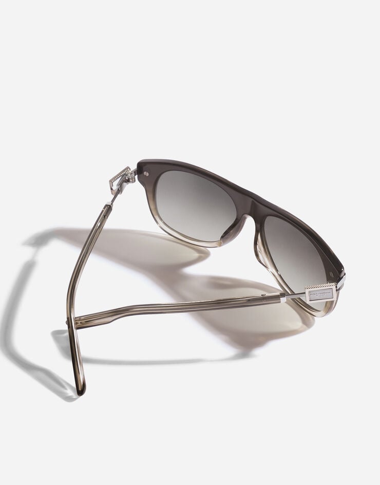 Dolce & Gabbana Metal Plaque Sunglasses Gradient striped grey VG4546VP411