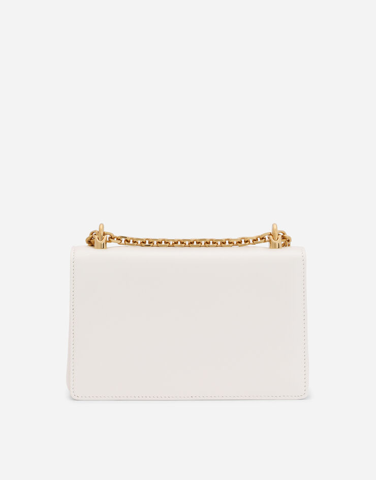 Dolce & Gabbana حقيبة كتف من جلد النابا بشعار DG للبنات أبيض BB6498AZ801