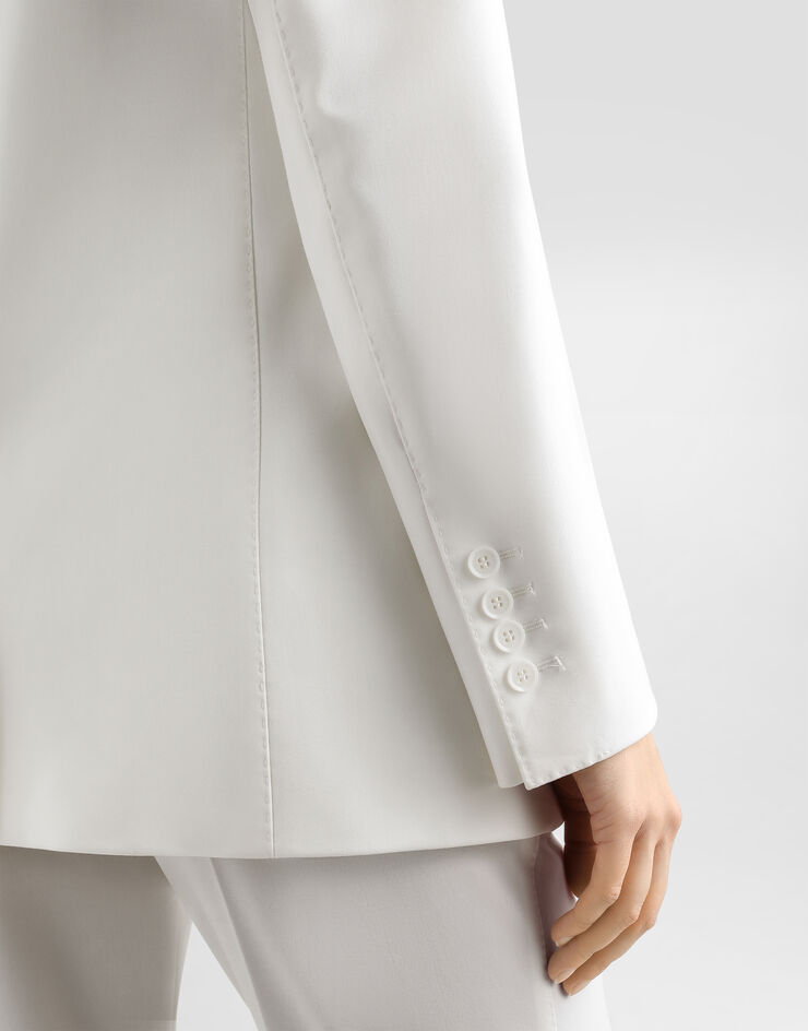 Dolce & Gabbana Single-breasted woolen Turlington blazer White F29Z8TFUCCS