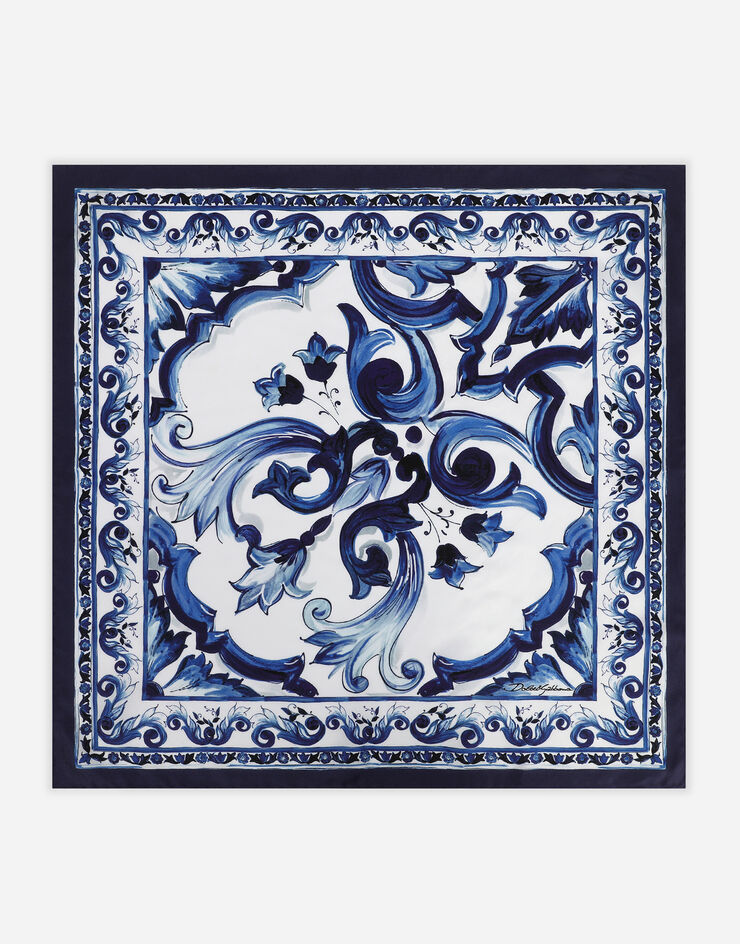 Dolce & Gabbana Majolica-print silk twill foulard (50x50) Multicolore FN093RGDAOY