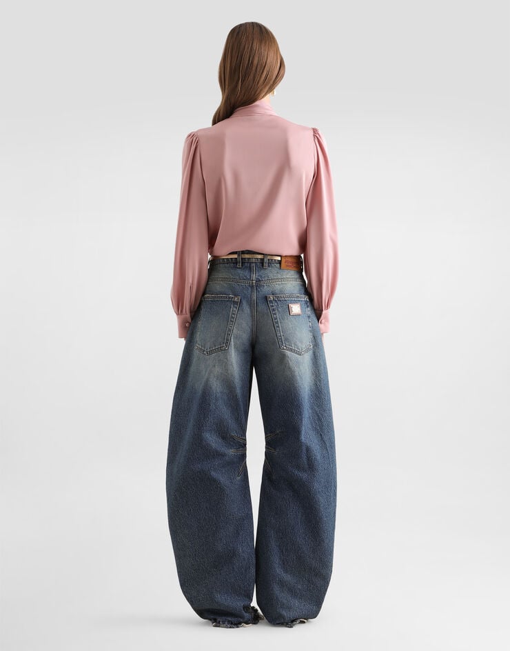 Dolce & Gabbana Stretch charmeuse shirt Pink F5T17TFUABF