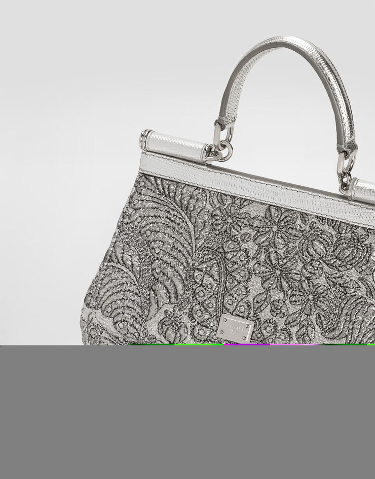 Dolce & Gabbana Medium Sicily handbag in brocade Dolce & Gabbana Medium Sicily handbag in brocade Silver BB6003BR817