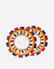 Dolce & Gabbana Set 2 Assiettes Creuses en Porcelaine Multicolore TCC087TCAG4